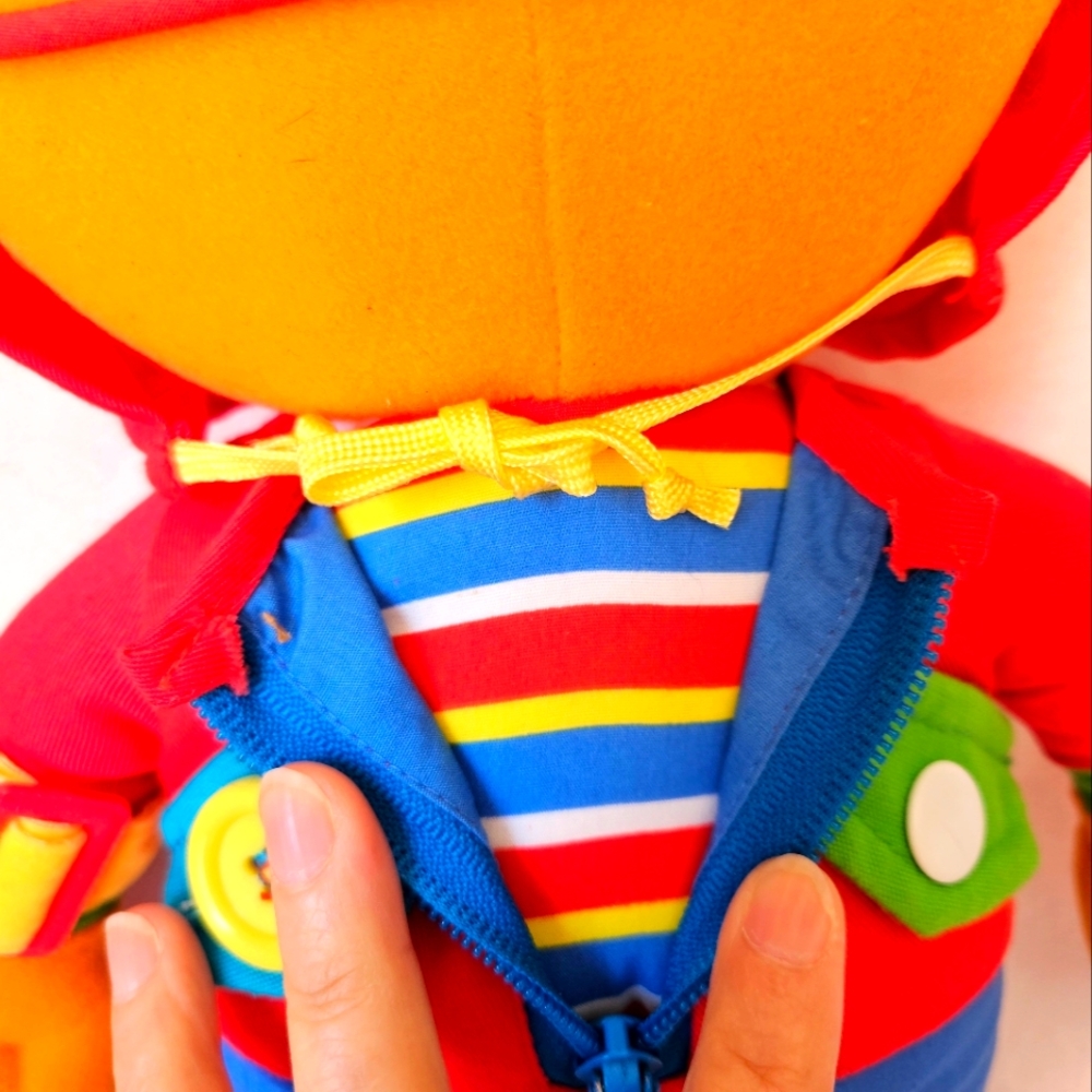 Vtg 1990 Sesame Street Dress Me Up Ernie 13" Plush Doll Playskool Zip Snap, Hood - Picture 3 of 14